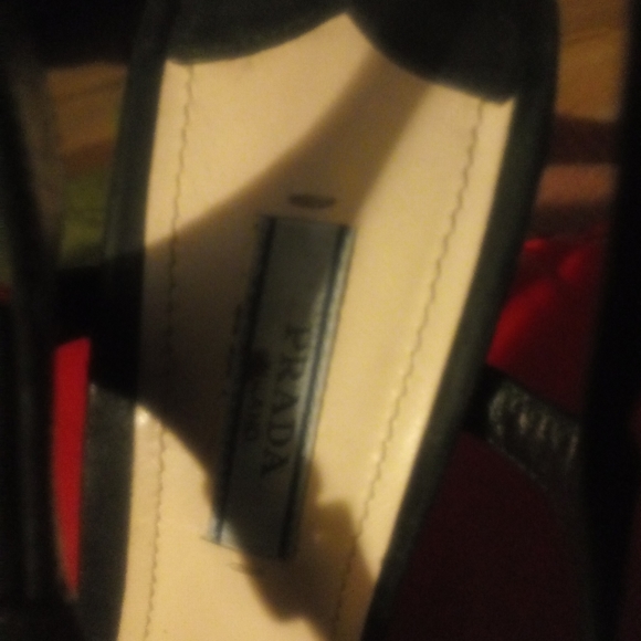 Black suede Prada 5 inch heels. - Picture 3 of 8